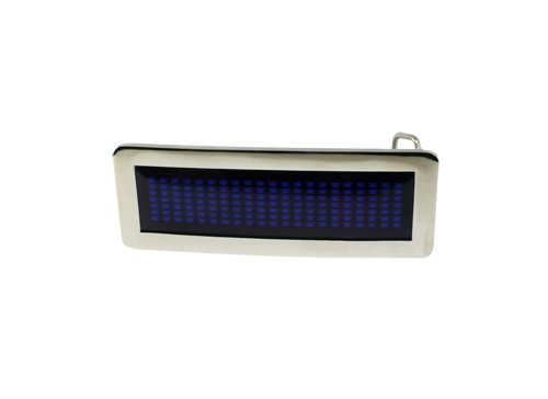 Scrollande bältspänne med LEDs - blå